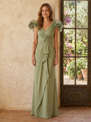Chiffon V Neck Mermaid Long Mother of the Bride Dresses