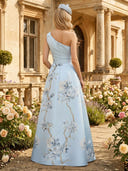 Satin One Shoulder A Line Long Mother of the Bride Dresses