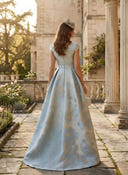 Satin V Neck A Line Long Mother of the Bride Dresses