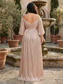 Sequin V Neck A Line Long Mother of the Bride Dresses