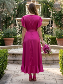 Satin V Neck A Line Long Mother of the Bride Dresses