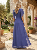 Chiffon V Neck A Line Long Mother of the Bride Dresses