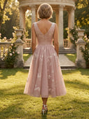 Chiffon V Neck A Line Long Mother of the Bride Dresses with Flower