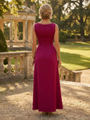 Satin V Neck Mermaid Long Mother of the Bride Dresses