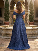 Satin Off Shoulder A Line Long Mother of the Bride Dresses with Flower