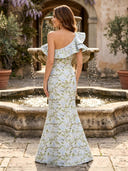 Satin One Shoulder Mermaid Long Mother of the Bride Dresses