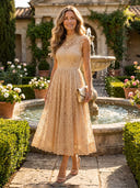 Lace Hight Neck A Line Long Mother of the Bride Dresses