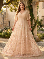 Chiffon V Neck A Line Long Mother of the Bride Dresses
