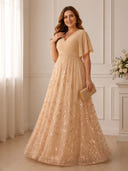Chiffon V Neck A Line Long Mother of the Bride Dresses