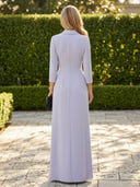 Satin V Neck A Line Long Mother of the Bride Dresses