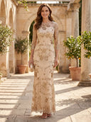 Tulle Cre Neck Mermaid Long Mother of the Bride Dresses with Bead