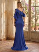 Satin One Shoulder Mermaid Long Mother of the Bride Dresses