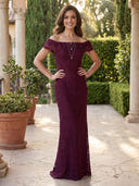 Lace Off Shoulder Mermaid Long Mother of the Bride Dresses