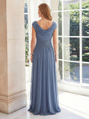 A Line Chiffon Sleeveless Long Mother of the Bride Dresses