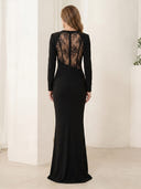 Satin Sweetheart Sheath Long Sleeves Long Mother of the Bride Dresses