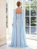 Satin Sheath Strapless Sleeveless Long Mother of the Bride Dresses