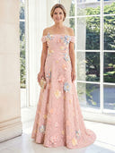 Off the Shoulder Satin A Line Sleeveless Long Mother of the Bride Dresses