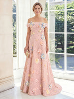Off the Shoulder Satin A Line Sleeveless Long Mother of the Bride Dresses