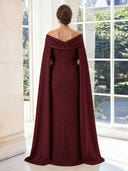 Off the Shoulder Satin Sheath Sleeveless Long Mother of the Bride Dresses