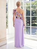 One Shoulder Satin Sheath Sleeveless Long Mother of the Bride Dresses