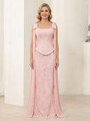 Chiffon Mermaid Spaghetti Straps Long Mother of the Bride Dresses with Bows