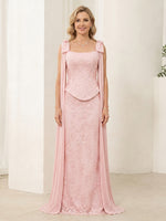 Chiffon Mermaid Spaghetti Straps Long Mother of the Bride Dresses with Bows