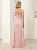 Chiffon Mermaid Spaghetti Straps Long Mother of the Bride Dresses with Bows