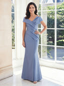 Satin Mermaid Off Shoulder Long Mother of the Bride Dresses