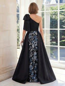 One Shoulder Satin A Line Sleeveless Long Mother of the Bride Dresses