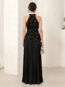 A Line Chiffon Halter Sleeveless Long Mother of the Bride Dresses
