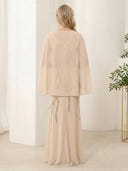 Scoop Neck Sheath Chiffon Sleeveless Long Mother of the Bride Dresses