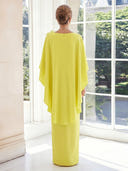 Satin Boat Neck Sheath Sleeveless Long Mother of the Bride Dresses