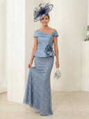 Sheath Satin Off the Shoulder Sleeveless Long Mother of the Bride Dresses