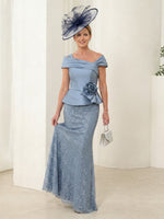 Sheath Satin Off the Shoulder Sleeveless Long Mother of the Bride Dresses