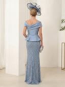 Sheath Satin Off the Shoulder Sleeveless Long Mother of the Bride Dresses