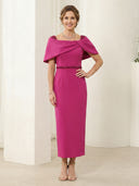 Off the Shoulder Satin Sheath Sleeveless Long Mother of the Bride Dresses