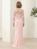 Satin Sheath Sweetheart Long Sleeves Long Mother of the Bride Dresses