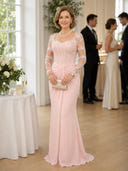 Satin Sheath Sweetheart Long Sleeves Long Mother of the Bride Dresses