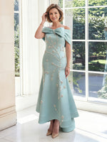 Sheath Off the Shoulder Satin Sleeveless Long Mother of the Bride Dresses