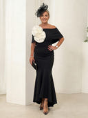 Satin Mermaid Off the Shoulder Sleeveless Long Mother of the Bride Dresses