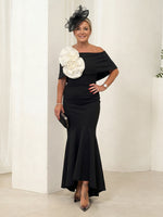 Satin Mermaid Off the Shoulder Sleeveless Long Mother of the Bride Dresses
