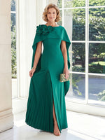 Satin Sheath Sleeveless Jewel Long Mother of the Bride Dresses