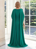 Satin Sheath Sleeveless Jewel Long Mother of the Bride Dresses