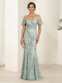 Sequin Mermaid Off Shoulder Long Mother of the Bride Dresses