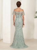 Sequin Mermaid Off Shoulder Long Mother of the Bride Dresses