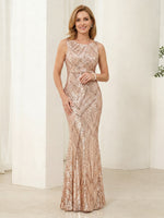 Sequin Mermaid Sleeveless Long Mother of the Bride Dresses