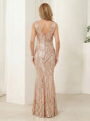 Sequin Mermaid Sleeveless Long Mother of the Bride Dresses