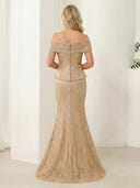Lace Appliques Mermaid Off Shoulder Long Mother of the Bride Dresses