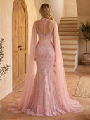Lace Appliques Mermaid Sweetheart Long Prom Dresses with Pleated
