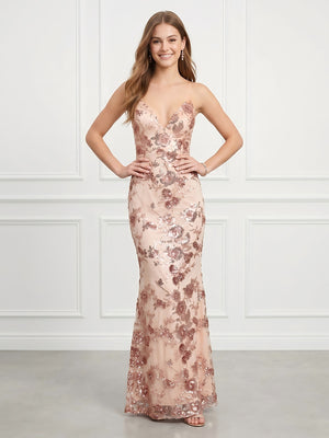 Sequin Mermaid V Neck Spaghetti Straps Long Prom Dresses